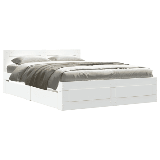 Estrutura De Cama Dupla para adultos c cabeceira - 120x200 cm branco
