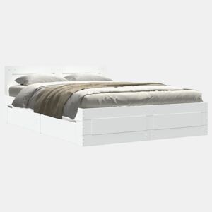 Estrutura De Cama Dupla para adultos c cabeceira - 120x200 cm branco