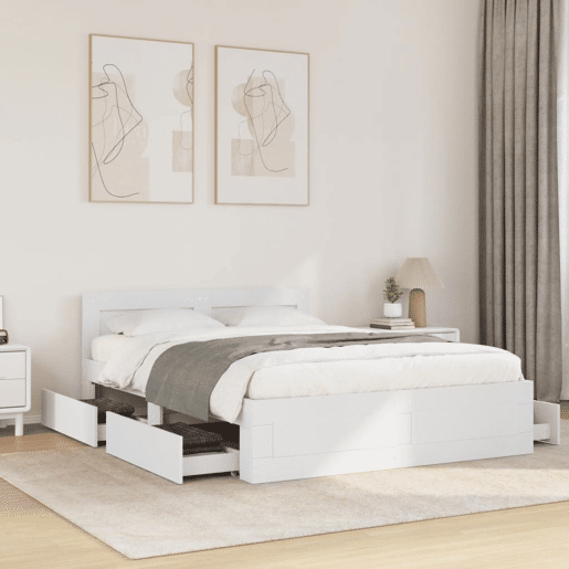 Estrutura De Cama Dupla para adultos c cabeceira - 120x200 cm branco