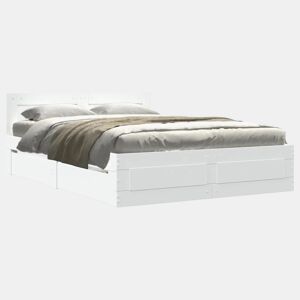 Estrutura De Cama Dupla para adultos c cabeceira - 140x190 cm branco