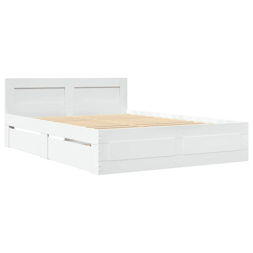 Estrutura De Cama Dupla para adultos c cabeceira - 140x190 cm branco