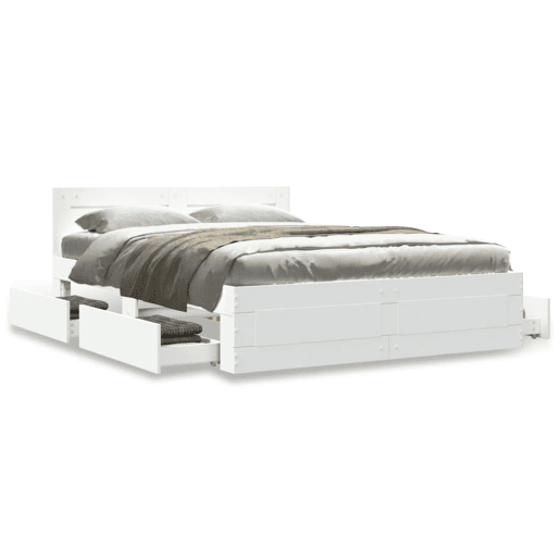 Estrutura De Cama Dupla para adultos c cabeceira - 140x190 cm branco