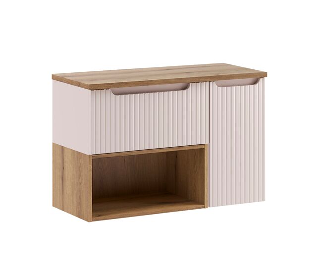 Mueble bajo riva cashmere y madera 90cm