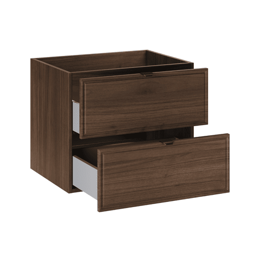 Conjunto móvel sob-lavatório 60cm e coluna Elias Madeira escura