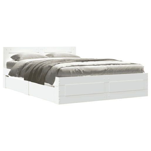 Estrutura De Cama Dupla para adultos c cabeceira - 140x200 cm branco