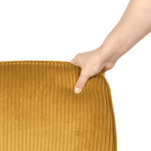 Cadeira De Escritório Giratória Ajustável Estofada Em Veludo Canelado Dourado Com Assento Acolchoado E Estrutura Metálica