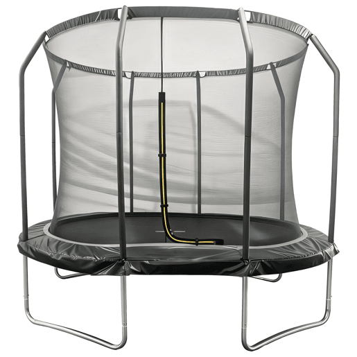 Trampolim oval 305x214cm preto SYDNEY + rede e escada
