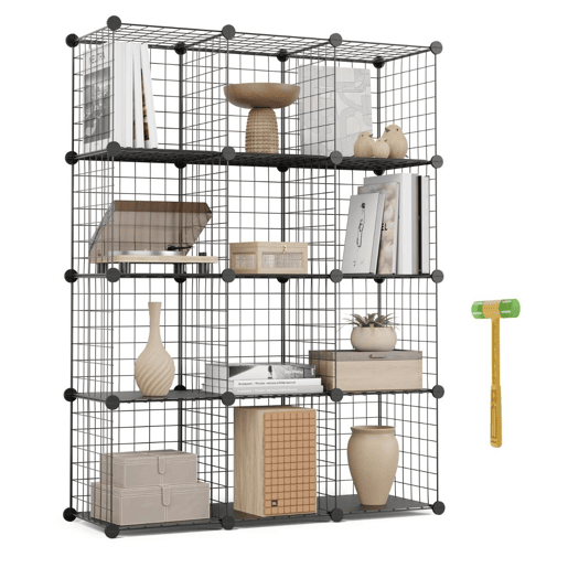 Estante Modular Titan C9 Newlux 31,5x94,5x94,5 cm metálica u2013 9 cubos Negro Estante Modular Titan C9 Newlux 31,5x94,5x94,5 cm metálica u2013 9 cubos Negro
