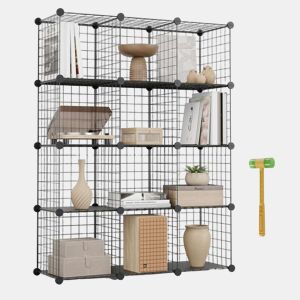 Estante Modular Titan C9 Newlux 31,5x94,5x94,5 cm metálica u2013 9 cubos Negro