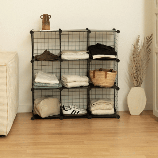 Estante Modular Titan C9 Newlux 31,5x94,5x94,5 cm metálica u2013 9 cubos Negro Estante Modular Titan C9 Newlux 31,5x94,5x94,5 cm metálica u2013 9 cubos Negro