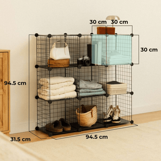 Estante Modular Titan C9 Newlux 31,5x94,5x94,5 cm metálica u2013 9 cubos Negro Estante Modular Titan C9 Newlux 31,5x94,5x94,5 cm metálica u2013 9 cubos Negro