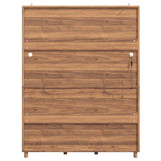 Aparador 120x40x185 cm - Com iluminação LED, porta com prateleira para snacks, estilo retro - Cor nogueira Aparador 120x40x185 cm - Com iluminação LED, porta com prateleira para snacks, estilo retro - Cor nogueira