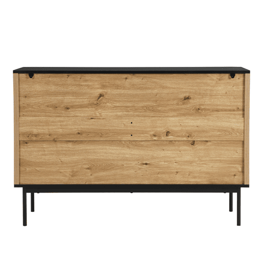 Aparador 120x40 cm - moderno, amplo espaço de armazenamento - PretoNatural