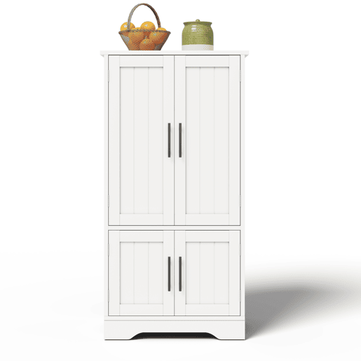 Aparador 120x60x40 cm - 4 portas, prateleiras ajustáveis, com luz LED - branco