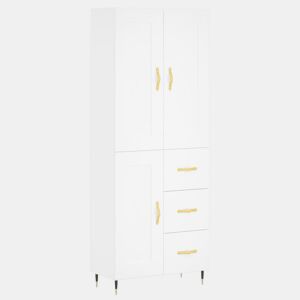 Armário alto - Bufete - Móvel de apoio 69,5x34x180 cm derivados de madeira branco pt737