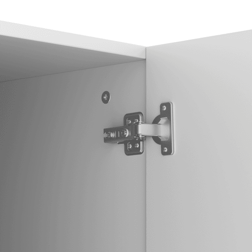 Aparador 160x75x38 - 4 portas, grande capacidade de armazenamento, estrutura em U - Branco e madeira
