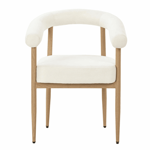 Cadeiras de jantar + 2 unidades - estofamento confortável, design moderno, estrutura metálica resistente, para cozinha e sala de estar - branco