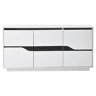 Móvel de sala 140x40x70 cm - Aparador com 3 portas, com LED, branco e preto
