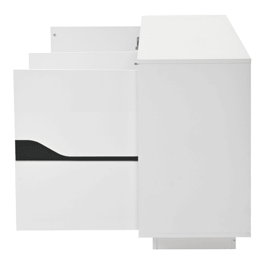 Móvel de sala 140x40x70 cm - Aparador com 3 portas, com LED, branco e preto