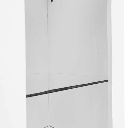 Aparador moderno branco 95x35x83 cm - Confrontamento brilhante, prateleiras de vidro e porta - Branco
