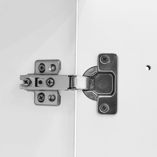 Aparador moderno branco 95x35x83 cm - Confrontamento brilhante, prateleiras de vidro e porta - Branco