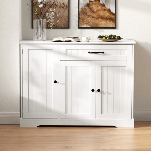 Aparador com 3 portas e 1 gaveta - moderno e elegante - branco