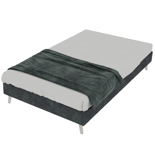 Cama moderna minimalista 90x200 - Base baixa, estilo moderno - Cinza
