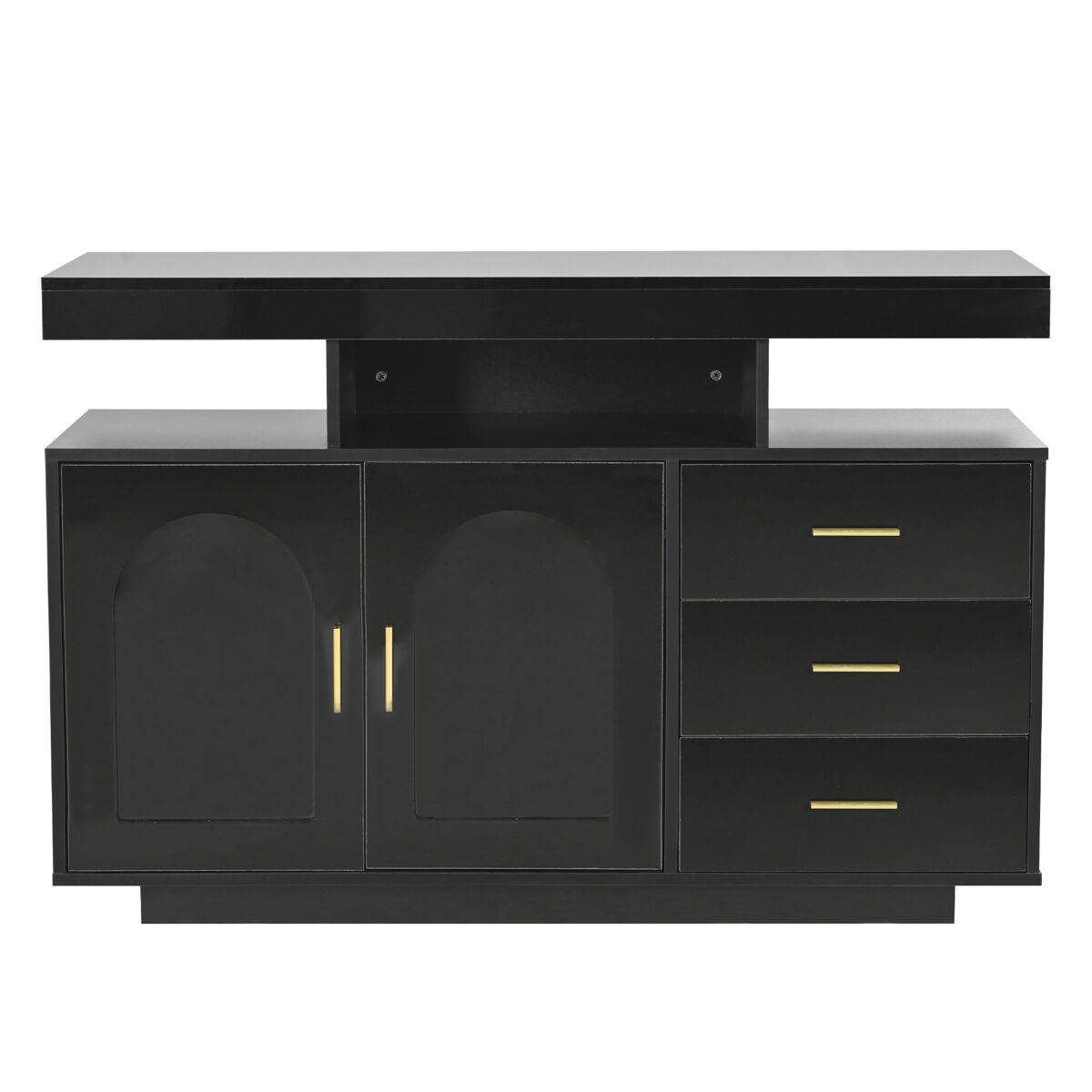 Sideboard led 120 cm - buffet con 16 luces de colores, negro