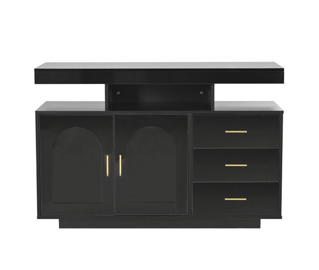 Sideboard led 120 cm - buffet con 16 luces de colores, negro