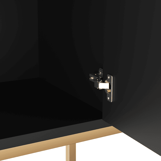 Aparador moderno 162x40x80 cm - Móvel com arrumação - Preto