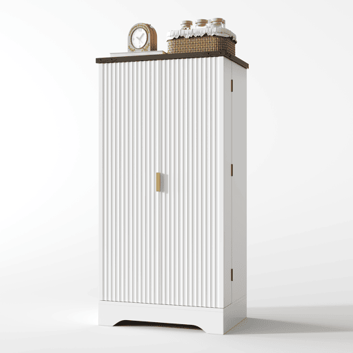 Aparador 120x60,5x40 cm - Com luz LED, prateleiras ajustáveis, design moderno - Branco