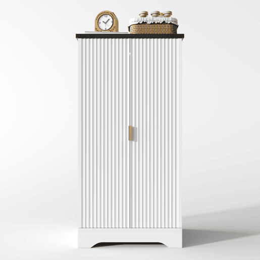 Aparador 120x60,5x40 cm - Com luz LED, prateleiras ajustáveis, design moderno - Branco