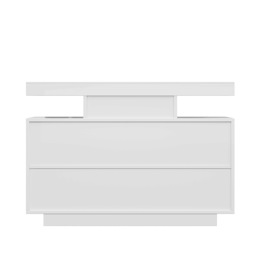Aparador LED 120 cm - Buffet com 16 cores de luz, armário com gavetas, branco