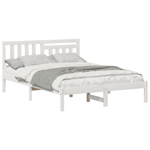 Estrutura da Cama de casal simple com cabeceira Branco 135 x 190 cm