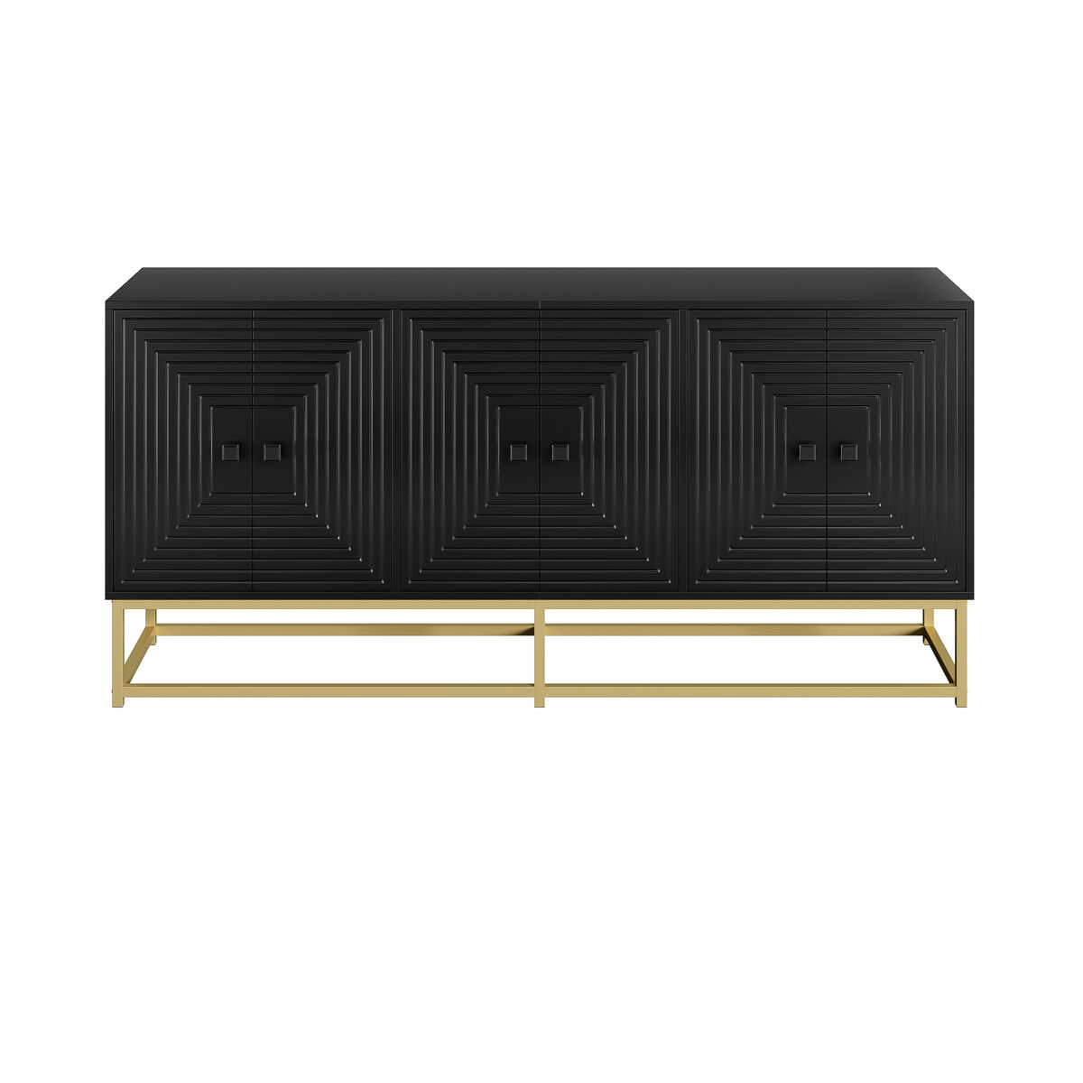 Aparador 3 puertas dobles - gran capacidad, superficie mate - negro