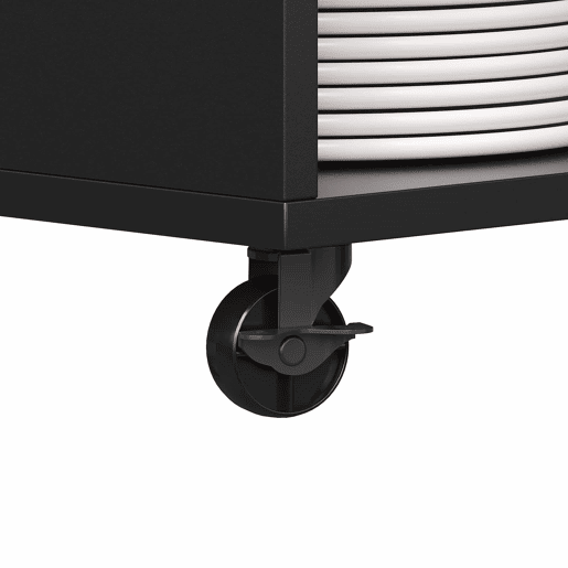 Armário de cozinha de 140 cm u2013 com gaveta extraível, iluminação LED, despensa com suporte para garrafas e copos, aparador iluminado para sala de estar e de jantar u2013 Preto