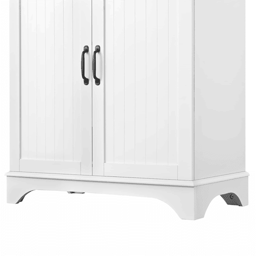Armário alto multifuncional - prateleiras ajustáveis e gavetas - portas tipo frigorífico - Branco