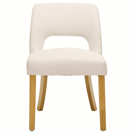 Conjunto de 4 cadeiras de jantar - confortáveis e respiráveis, estilo moderno, tecido de linho, pernas em madeira maciça - bege
