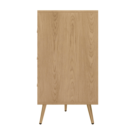 Cômoda moderna com 9 gavetas - Design geométrico elegante - Cor natural
