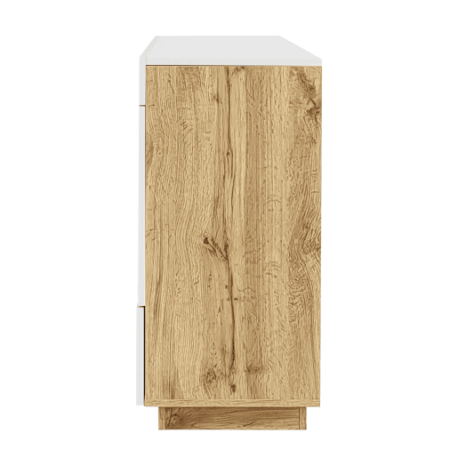 Aparador alto brilho - com vitrines, gavetas e iluminação LED multicolorida Aparador alto brilho - com vitrines, gavetas e iluminação LED multicolorida