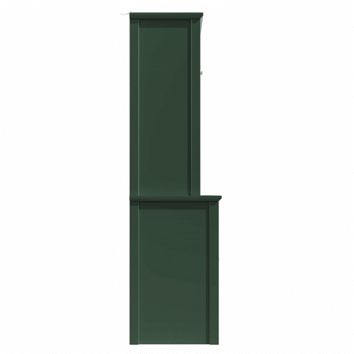 Armário alto de cozinha 120 x 40 x 179 cm - portas de vidro castanho, iluminação LED, aparador - verde
