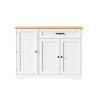 Aparador com 3 portas e 1 gaveta - moderno e elegante - Branco+Natural