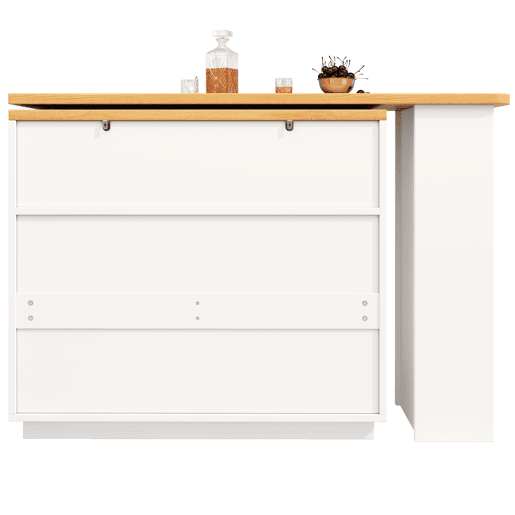 Aparador 137-203 cm - Design moderno com arrumação e função extensível - Branco