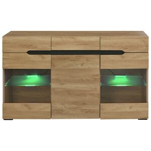 Aparador moderno - 3 portas, 3 gavetas e amplo espaço de armazenamento para sala de estar e sala de jantar