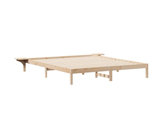 Estructura de cama doble matrimonial - con mesitas natural 200 x 220 cm