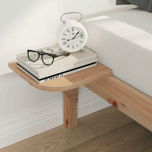 Estrutura de Cama de casal moderno com Mesas Laterais Natural 200 x 220 cm