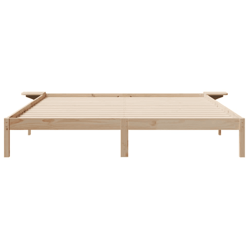 Estrutura de Cama de casal moderno com Mesas Laterais Natural 200 x 220 cm