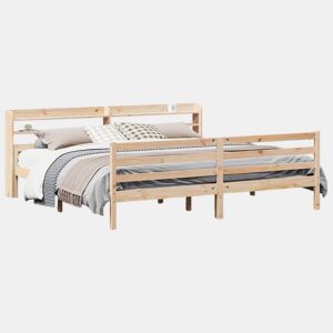 Estrutura de Cama de casal moderno com cabeceira 200x200 cm pinho maciço
