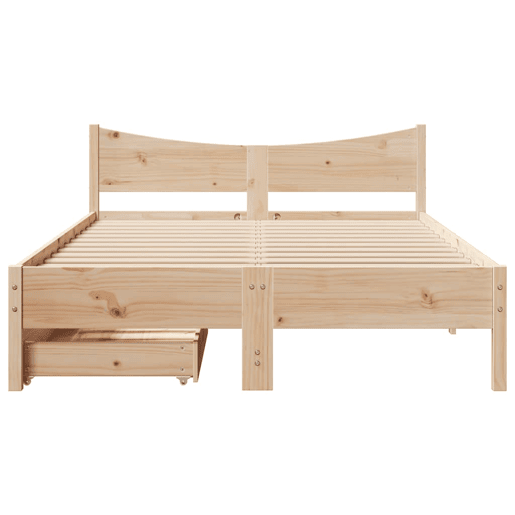 Estrutura De Cama De Casal Moderno c gavetas - 140x190 cm madeira de pinho maciça