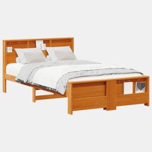 Estrutura da Cama de casal simple Marrom Cera 135 x 190 cm Madeira processada